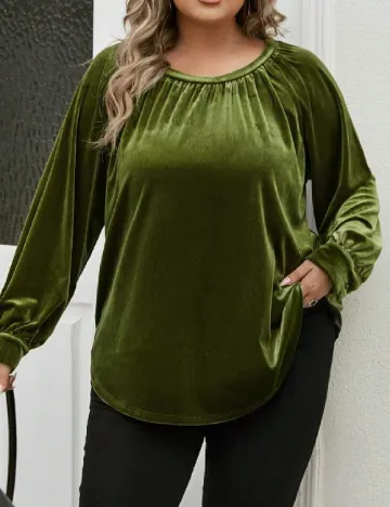 Bluza SHEIN CURVE, verde Verde