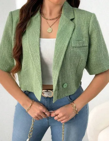 Blazer SHEIN CURVE, verde Verde