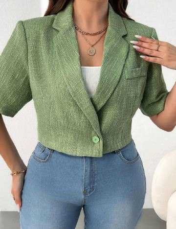 Blazer SHEIN CURVE, verde