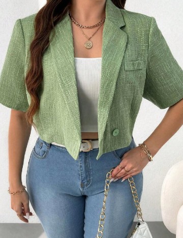 Blazer SHEIN CURVE, verde