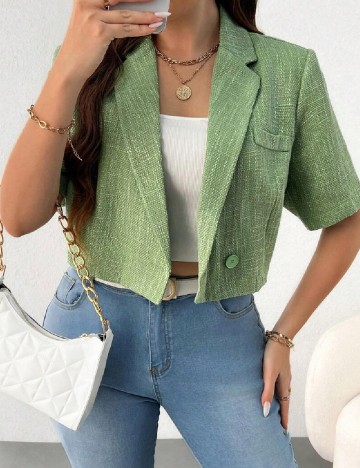 Blazer SHEIN CURVE, verde