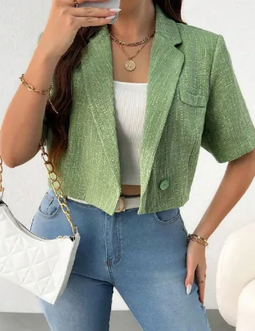 Blazer SHEIN CURVE, verde Verde