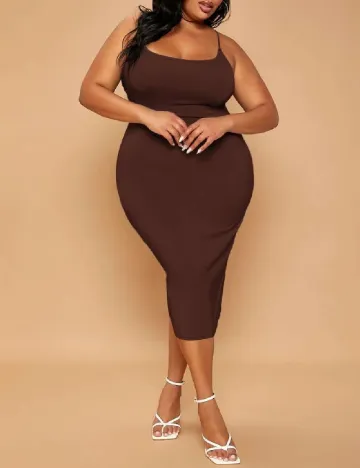 Rochie medie SHEIN CURVE, maro Maro