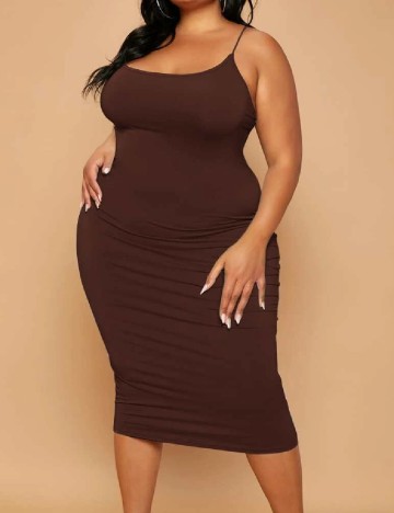 Rochie medie SHEIN CURVE, maro