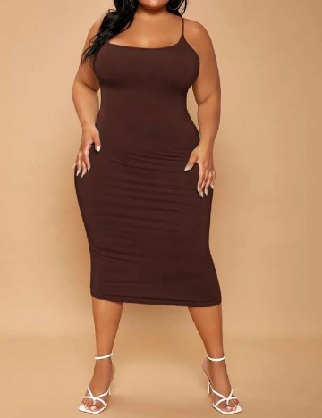 Rochie medie SHEIN CURVE, maro