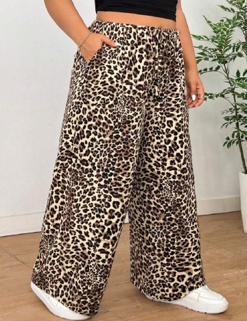 Pantaloni SHEIN CURVE, animal print