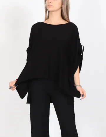 Poncho Comma, negru Negru