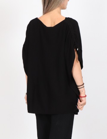 Poncho Comma, negru