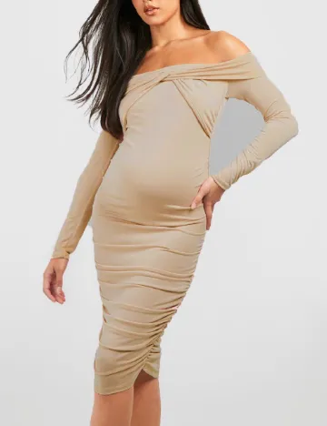 Rochie medie Boohoo maternity, maro Maro