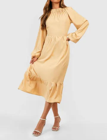 Rochie medie Boohoo, crem Crem