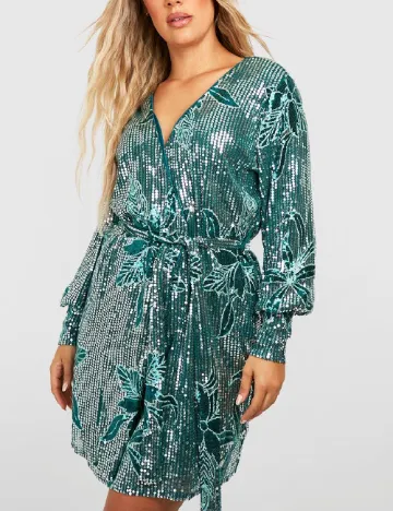 Rochie scurta Boohoo, verde Verde