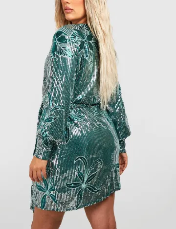 Rochie scurta Boohoo, verde Verde