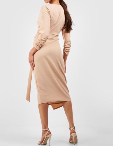 Rochie medie Boohoo, maro deschis