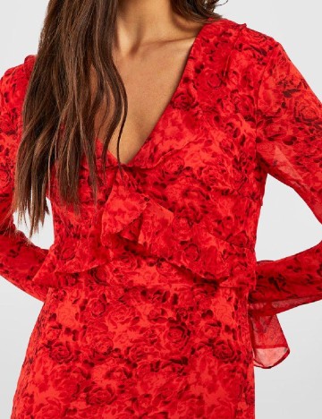 Rochie medie Boohoo, rosu