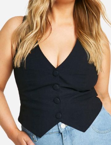 Vesta Boohoo Plus Size, negru