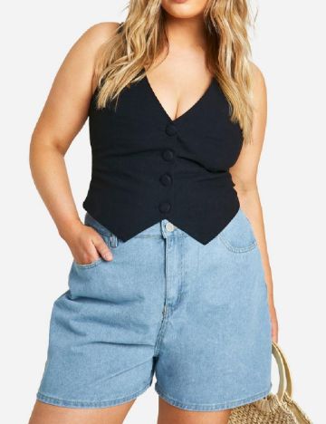 Vesta Boohoo Plus Size, negru