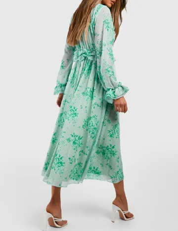 Rochie medie Boohoo, verde Verde