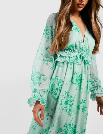 Rochie medie Boohoo, verde Verde