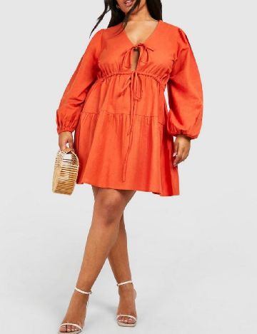 Rochie scurta Boohoo Plus Size, portocaliu