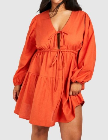 Rochie scurta Boohoo Plus Size, portocaliu