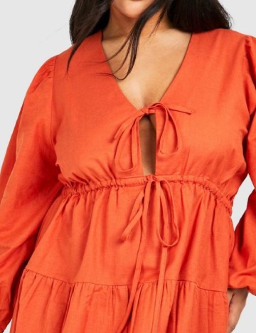 Rochie scurta Boohoo Plus Size, portocaliu