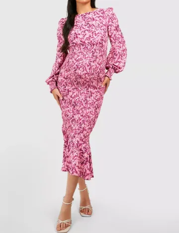 Rochie medie Boohoo maternity, roz Roz