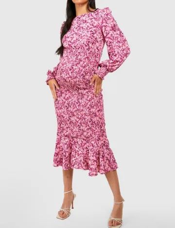 Rochie medie Boohoo maternity, roz Roz