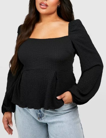 Bluza Boohoo Plus Size, negru