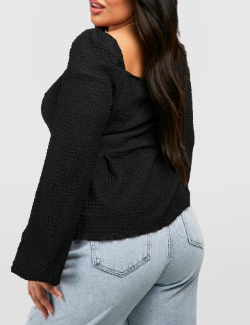 Bluza Boohoo Plus Size, negru