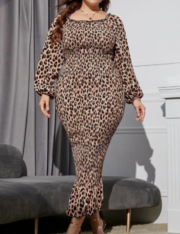 Rochie lunga SHEIN CURVE, animal print