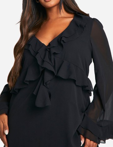 Rochie scurta Boohoo Plus Size, negru