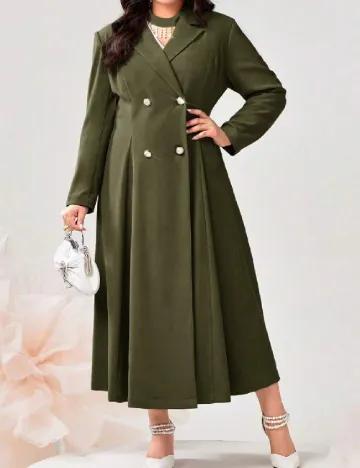 Trench SHEIN CURVE, kaki Verde