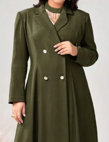 Trench SHEIN CURVE, kaki Verde