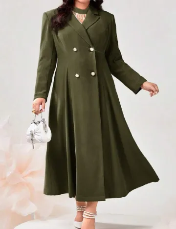 Trench SHEIN CURVE, kaki Verde