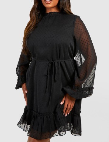 Rochie scurta Boohoo Plus Size, negru