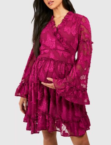 Rochie scurta Boohoo maternity, visiniu