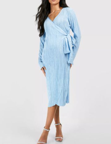 Rochie medie Boohoo maternity, bleu