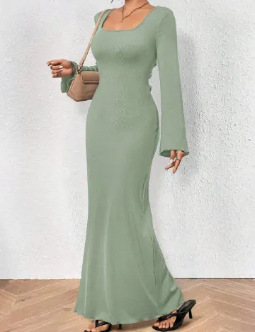 Rochie lunga SHEIN, verde Verde