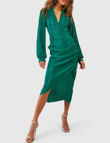 Rochie medie Boohoo, verde Verde