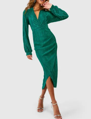 Rochie medie Boohoo, verde Verde