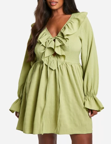 Rochie scurta Boohoo Plus Size, v Verde