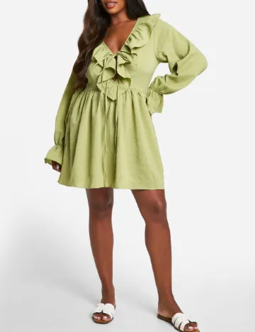 Rochie scurta Boohoo Plus Size, v Verde