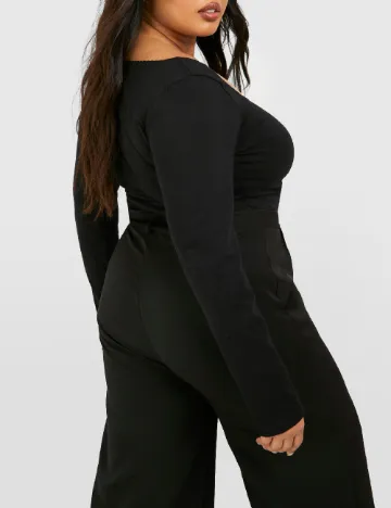 Bluza Boohoo Plus Size, negru Negru