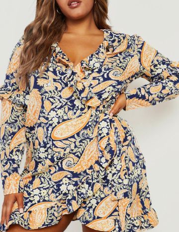 Rochie scurta Boohoo Plus Size, mix culori