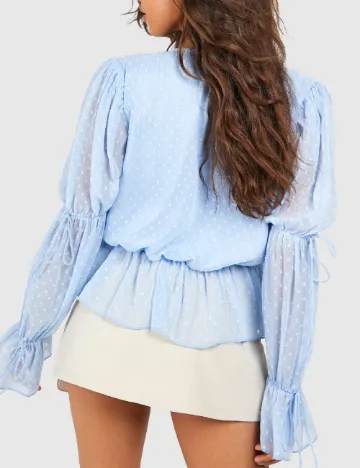 Bluza Boohoo, bleu Albastru