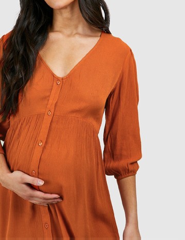 Rochie medie Boohoo maternity, caramiziu