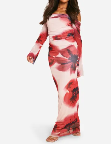 Rochie lunga Boohoo, floral Floral print