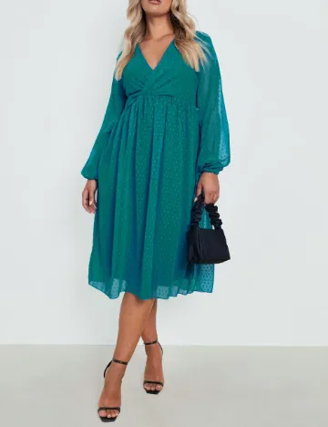 Rochie medie Boohoo Plus Size, turcoaz Verde