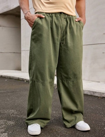 Pantaloni SHEIN Plus Size Men, verde