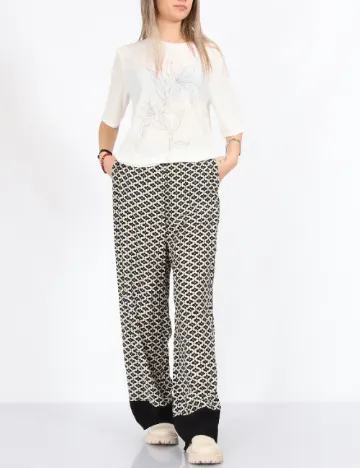 Pantaloni Only, alb/negru Alb